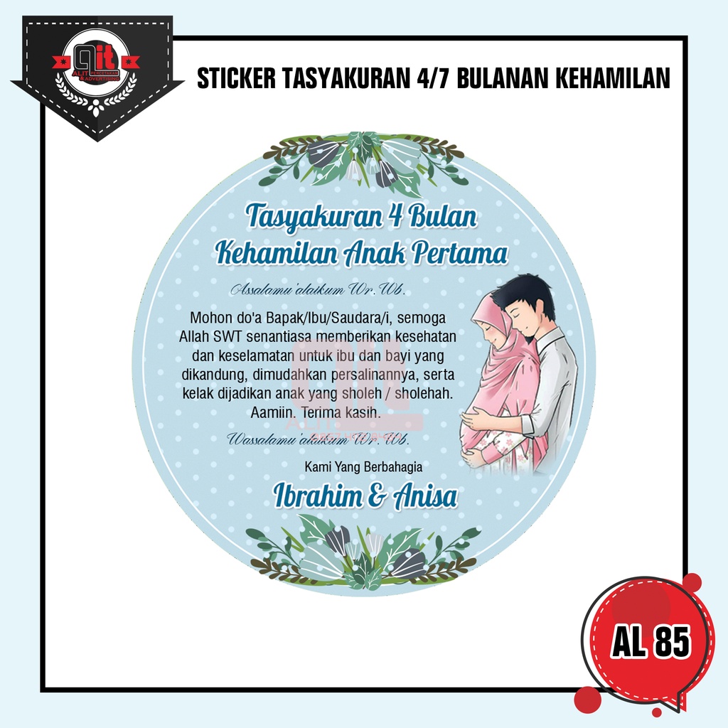 

sticker tasyakuran 4 bulanan kehamilan