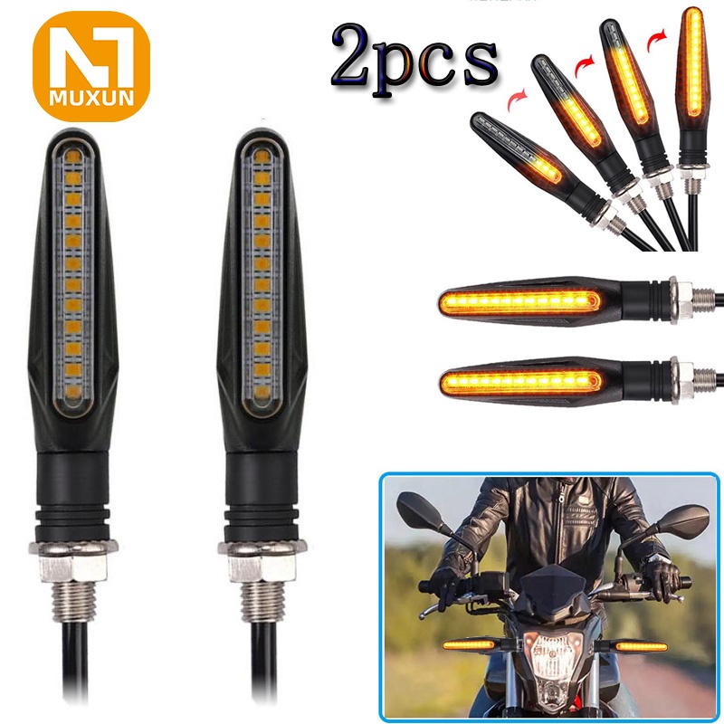 【2PCS】 Lampu Sein Sepeda Motor 12V LED Lampu sein led 1 warna running - lampu sein berjalan HARGA SEPASANG 2 LAMPU IP68 Ditekuk Sepeda Motor Lampu Berkedip