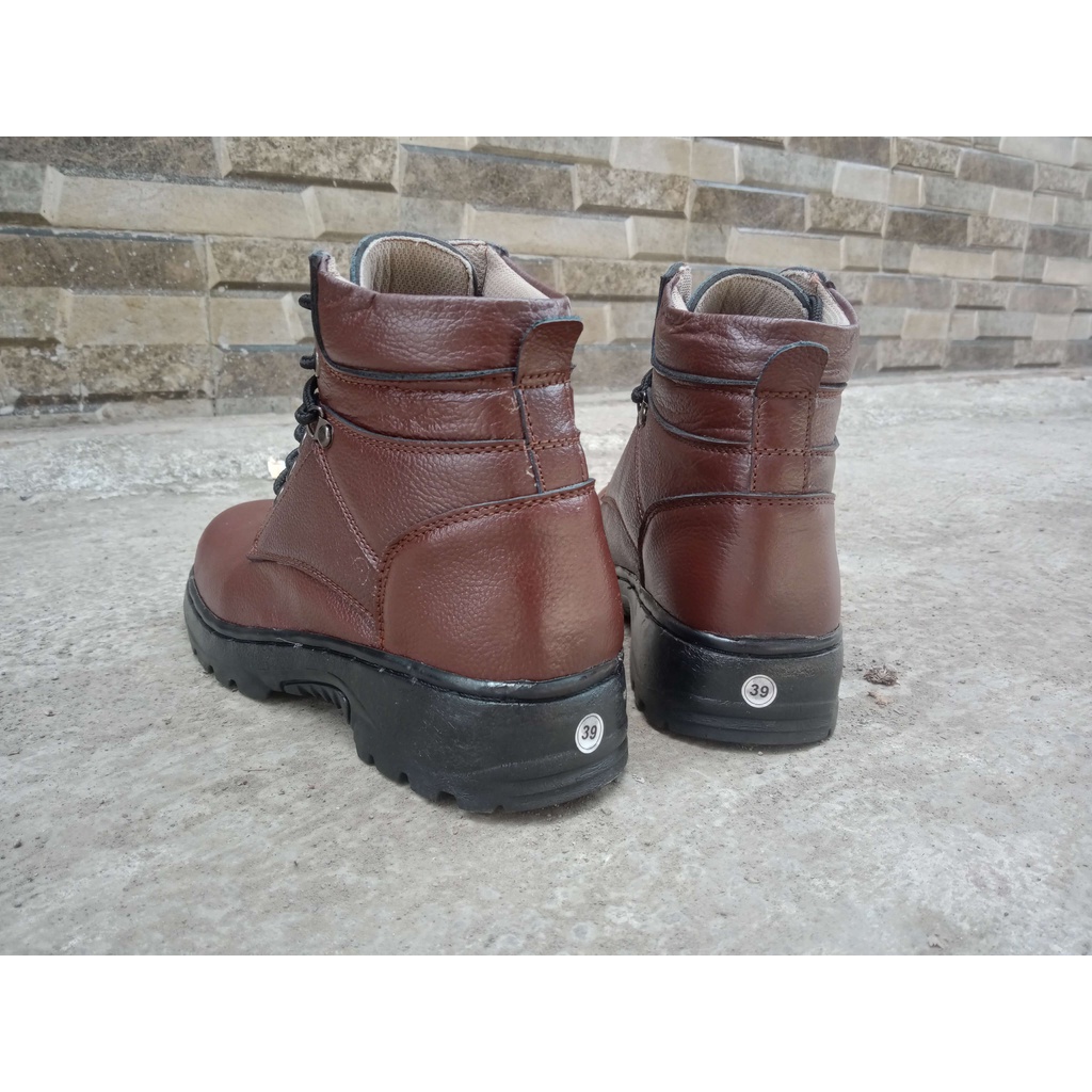 sepatu safety pria / sepatu ujung besi pria / sepatu safety kulit / sepatu safety poyek /sepatu safety murah