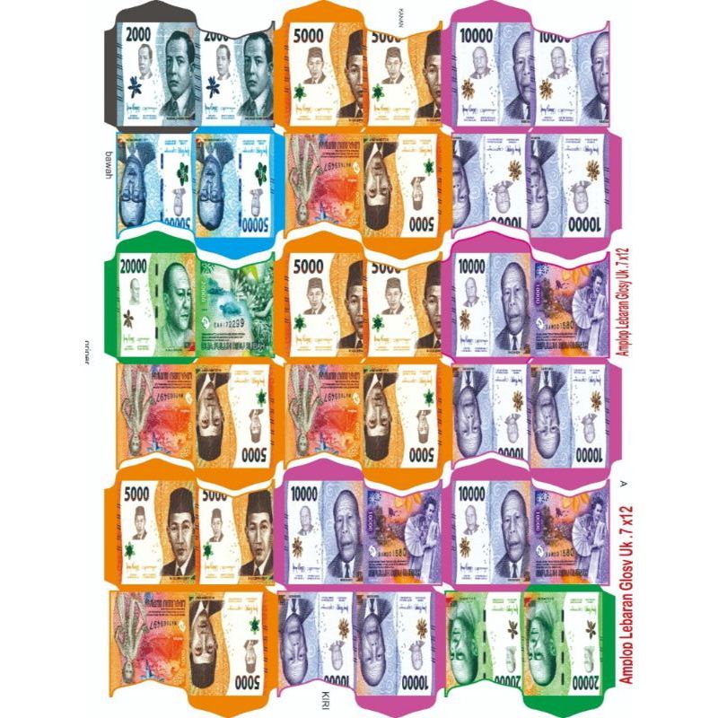 

Amplop Lebaran Motif Uang dan ATM siap pakai ukuran medium