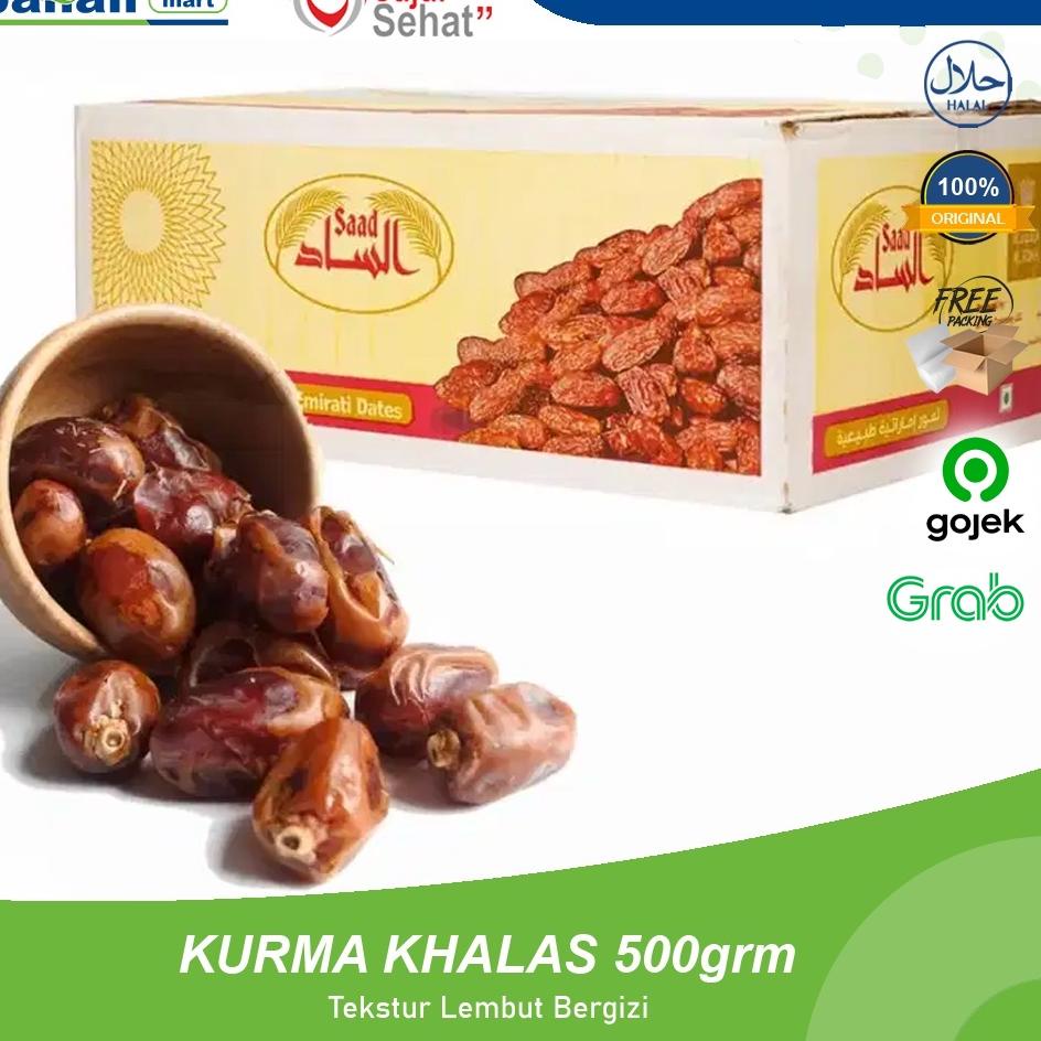 

>XC26619< Kurma Al Saad Naghal Asli Dubai Untuk Buka Puasa Lonjong 500gr Manis Berserat