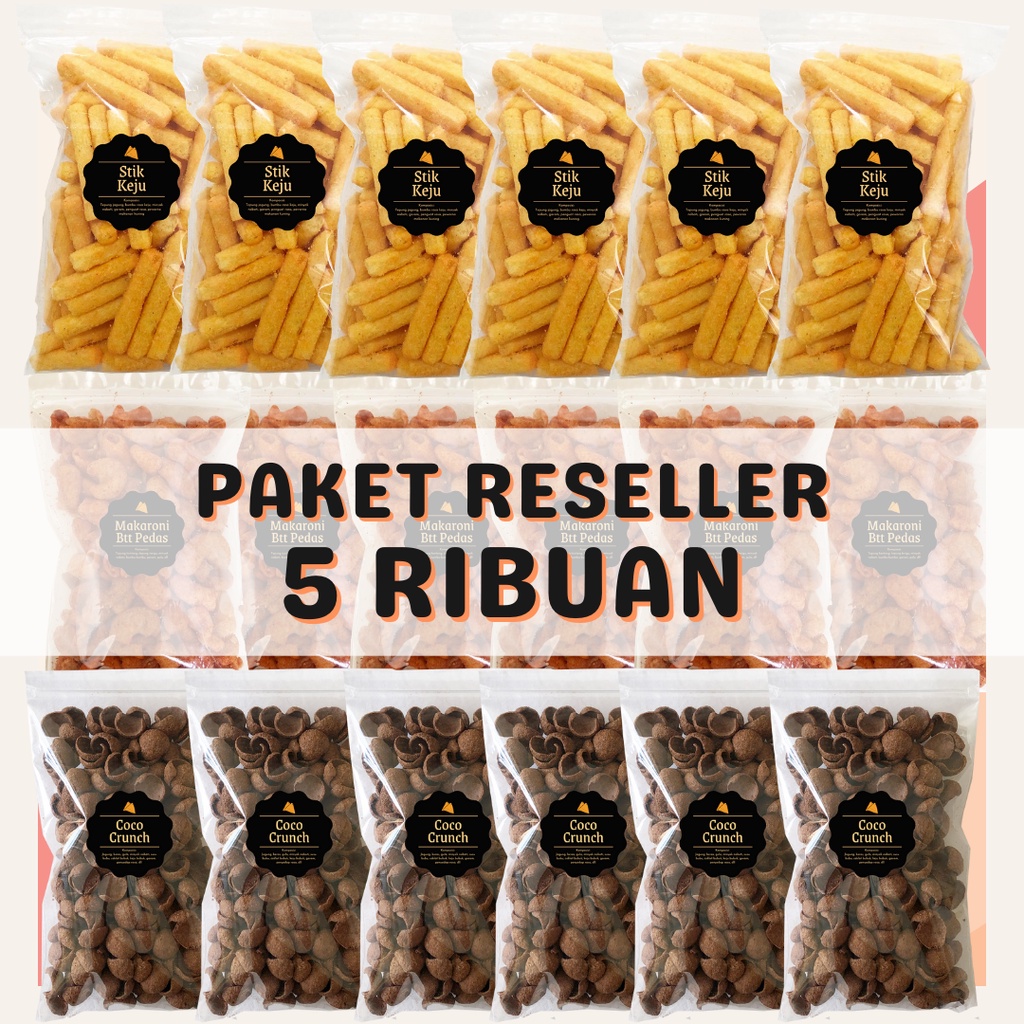 [DELISH SNACKS] Paket Reseller 1 Dus Snack 5 Ribuan / Cemilan Camilan Asin Gurih Manis