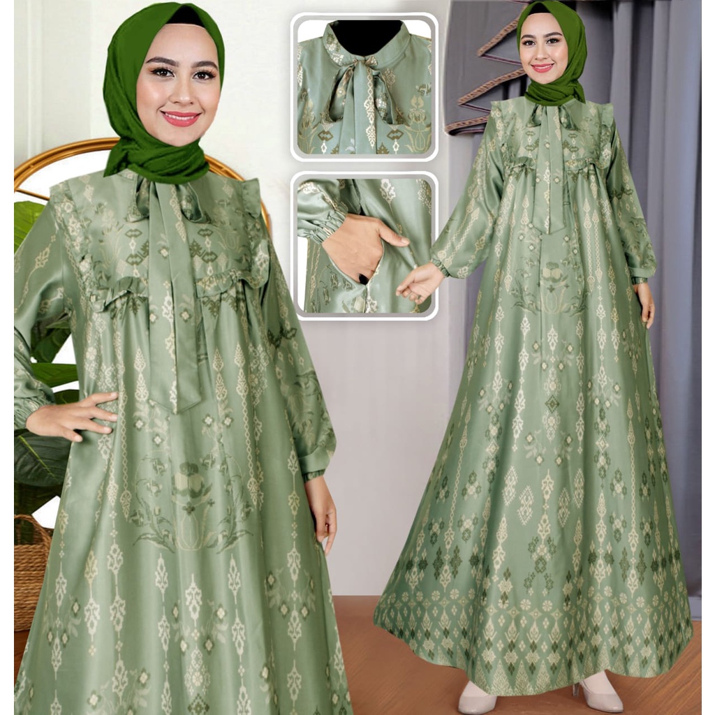 TAMARA DRESS | Gamis Motif Silk Premium | Gamis Pesta Silk Premium| Gamis Pesta Jumbo