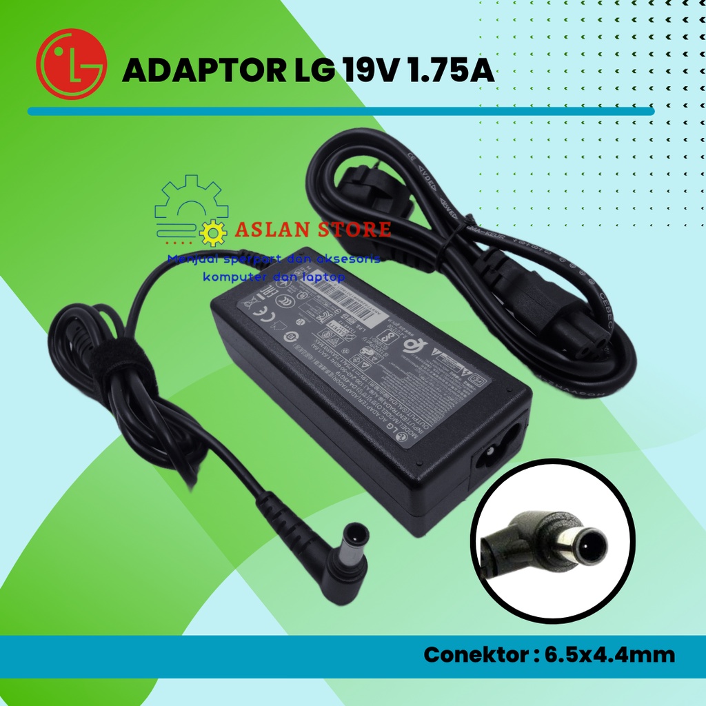 Adaptor Charger TV LCD LED LG Monitor charger TV LG 19V 1.7A 65W  Original