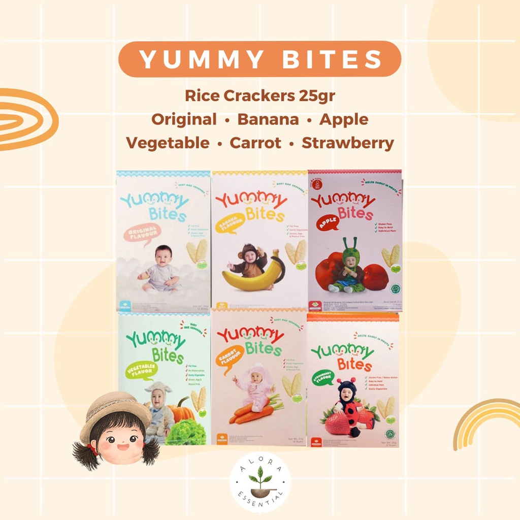 Yummy Bites Rice Crackers 25gr - Snack Anak - Cemilan Anak