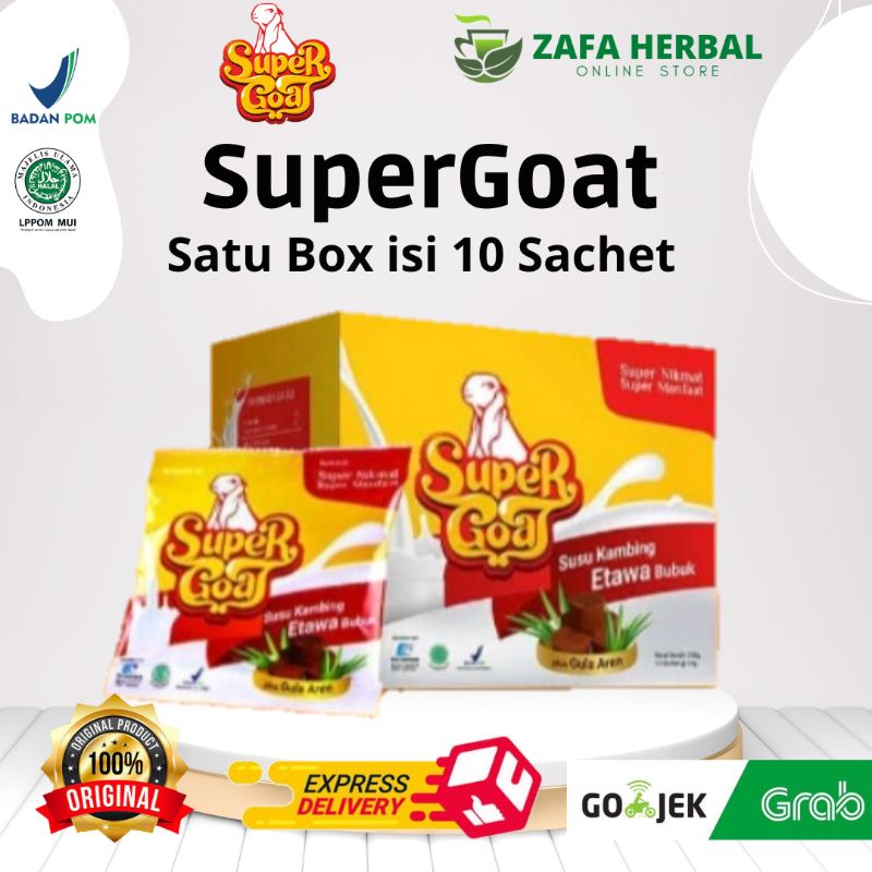 

SUPERGOAT Susu Kambing Etawa Bubuk Gula Aren Super Goat isi 10 Sachet Original Bisa COD Bisa Gojek