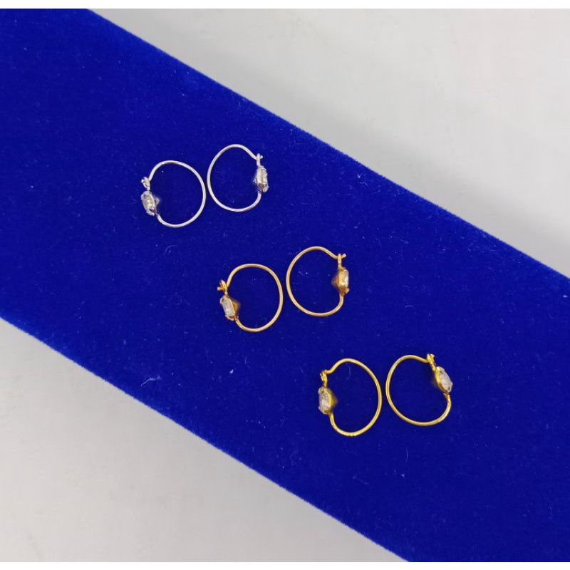 anting bayi/ anak perak asli silver925 lapis emas anting knip anak/ bayi perhiasan perak lapis emas