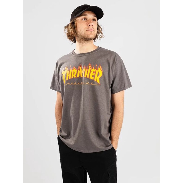 T-shirt Thrasher Flame Logo Charcoal BNWT 100% Original Resmi Navya - Thrasher Flame Logo Charcoal B