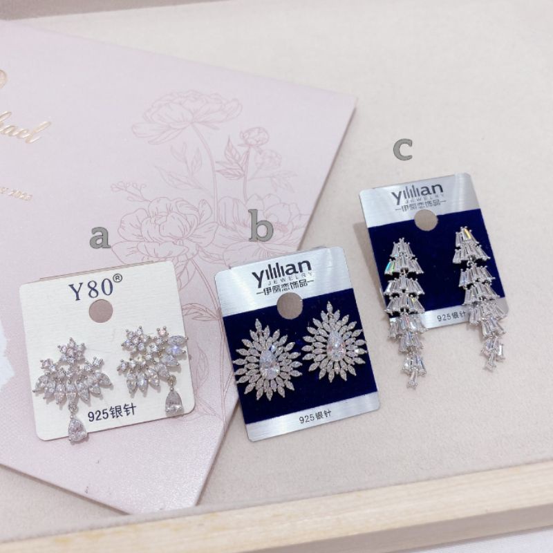 Anting Silver925 Perak Premium Quality Anti karat anti alergi Earring Fashion import Branded band 802