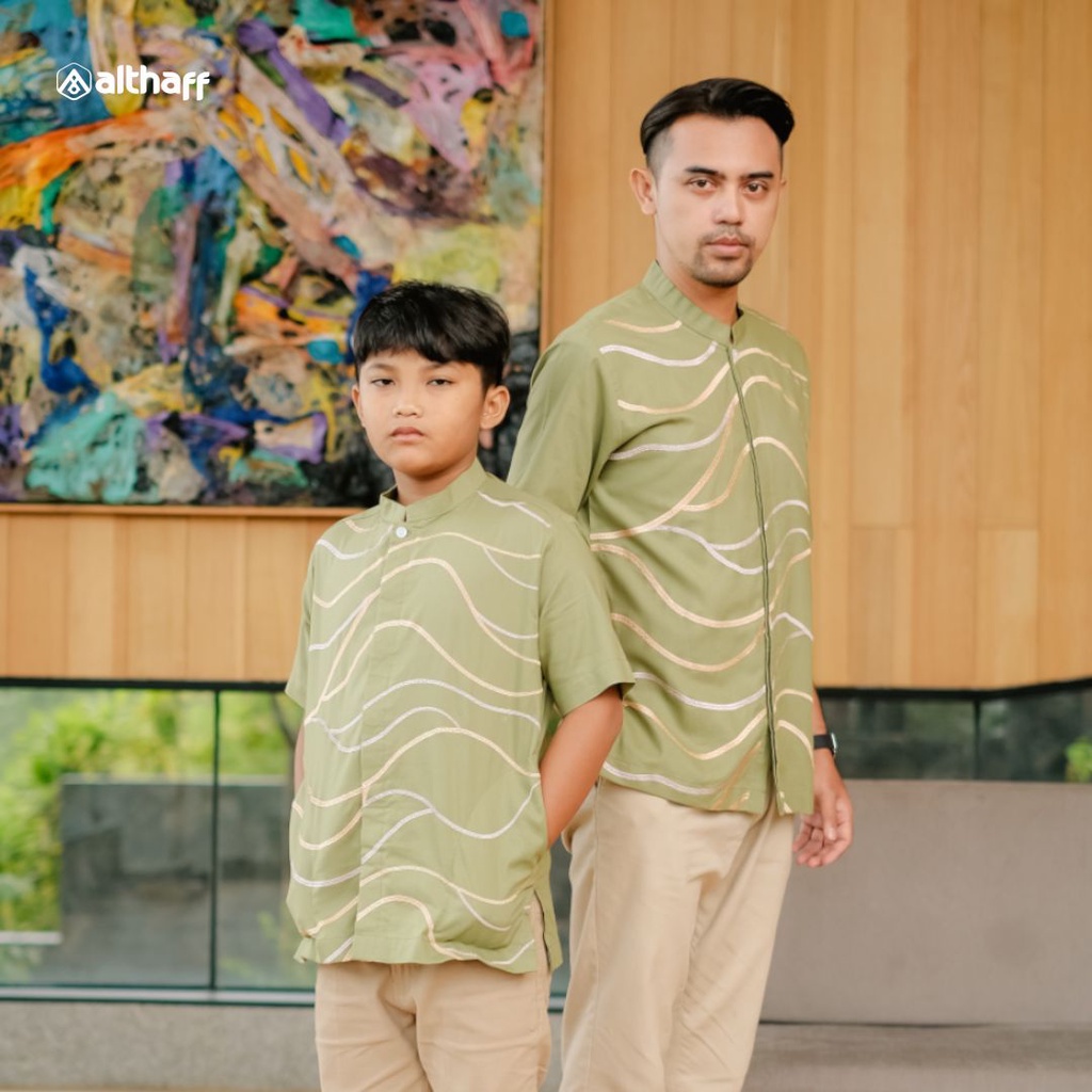 Koko Althaff Couple Ayah &amp; Anak Warna Magenta &amp; Matcha Sakha Series 2023