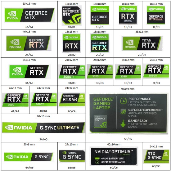 Skin Stiker Sticker Nvidia Rtx Gtx G-Sync Original