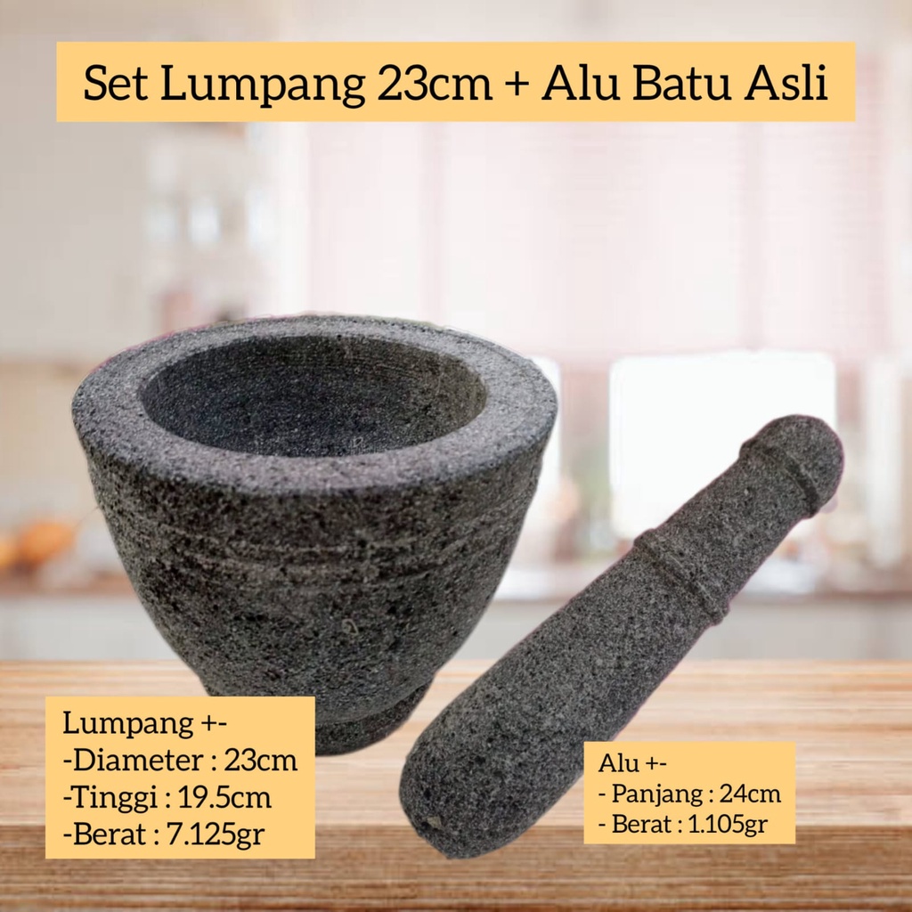 Set Lumpang Batu + Alu