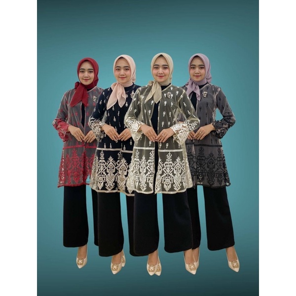 PB Prilly Busana - VICTORIA OUTER TILE BORDIR ETNIK MEWAH - VEST PESTA PREMIUM - LUARAN GAMIS - KARDI BRUKAT - KARDI PESTA