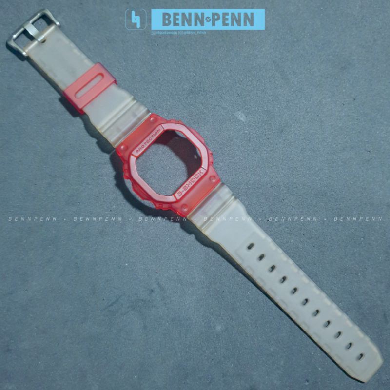 BNB DW 5600 SMOKE RED BEZEL STRAP JAM TANGAN CASIO G SHOCK