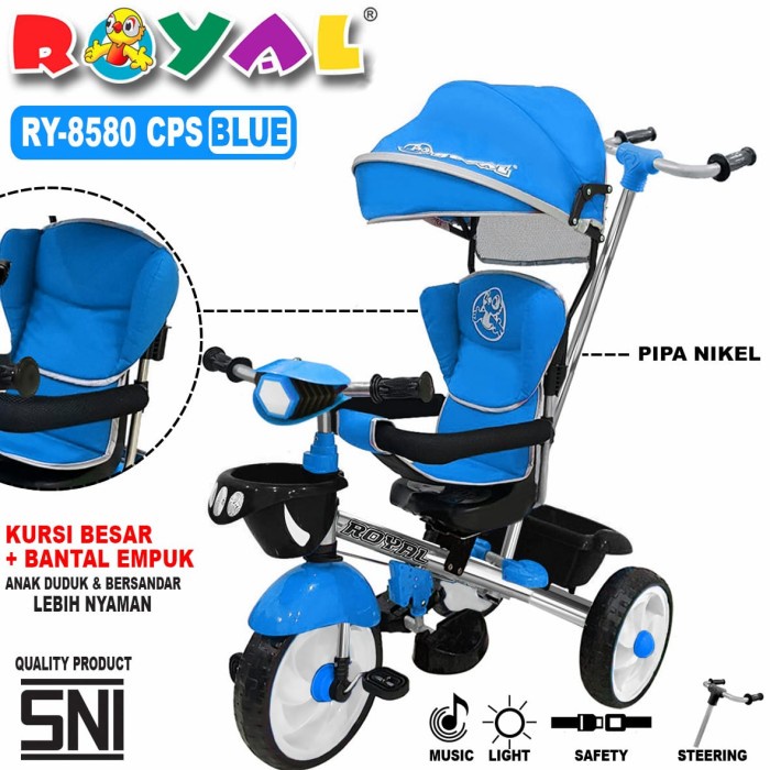 Unik SEPEDA STROLLER ROYAL 8580CP - Biru Berkualitas