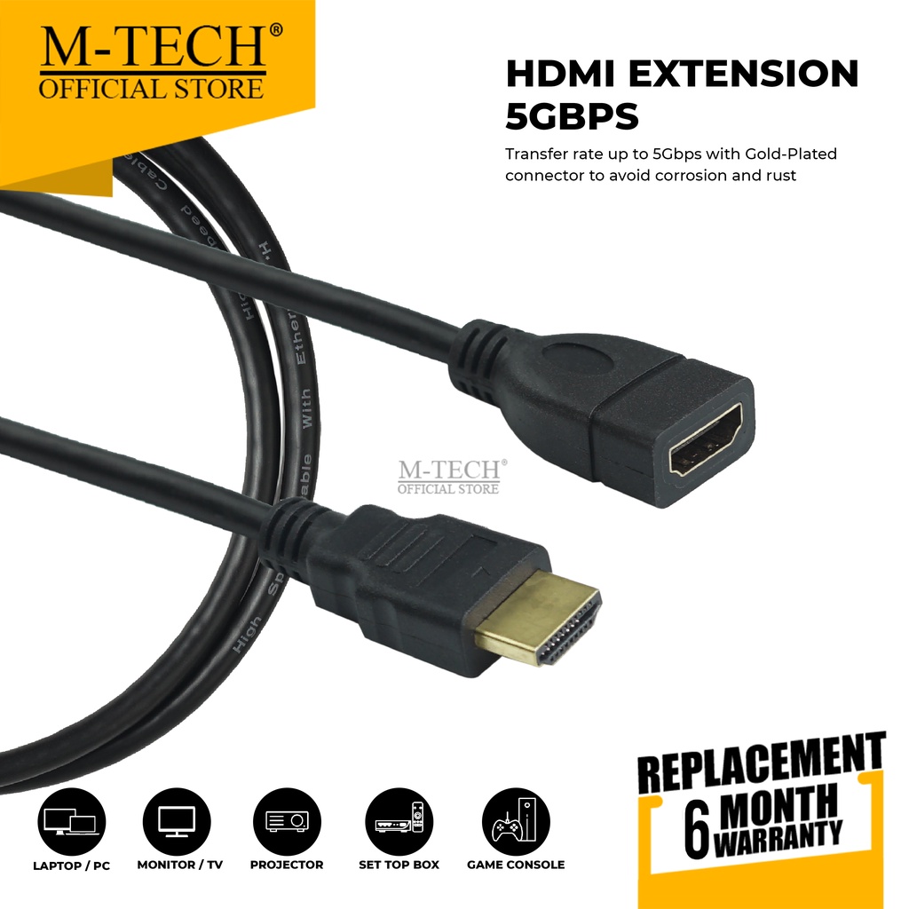 Kabel Extension HDMI Gold Plated Male to Female