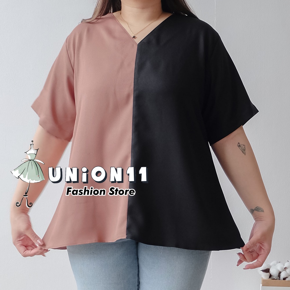 UNION11 - ATASAN JUMBO WANITA LD 120 / BAJU JUMBO WANITA / BAJU KERJA WANITA BIGSIZE / BLOUSE JUMBO WANITA / ATASAN JUMBO XXXL WANITA EXO