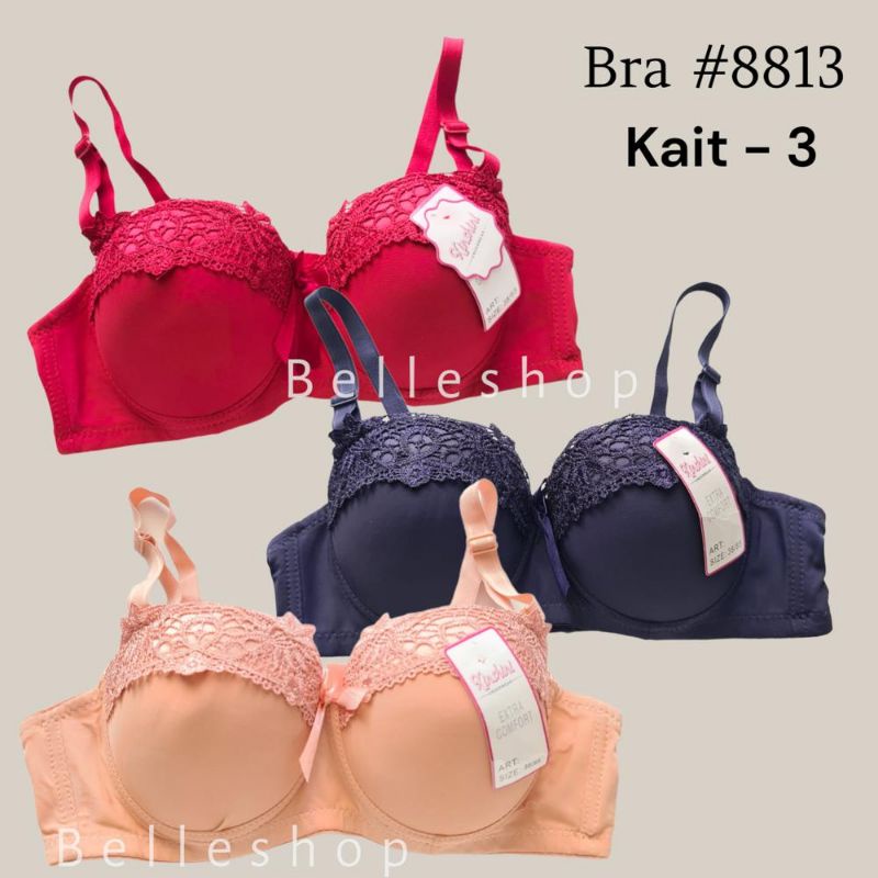 BRA Cup Bordir Atas BerKawat Kait 3 Kode #XH8813 Bra Import quality