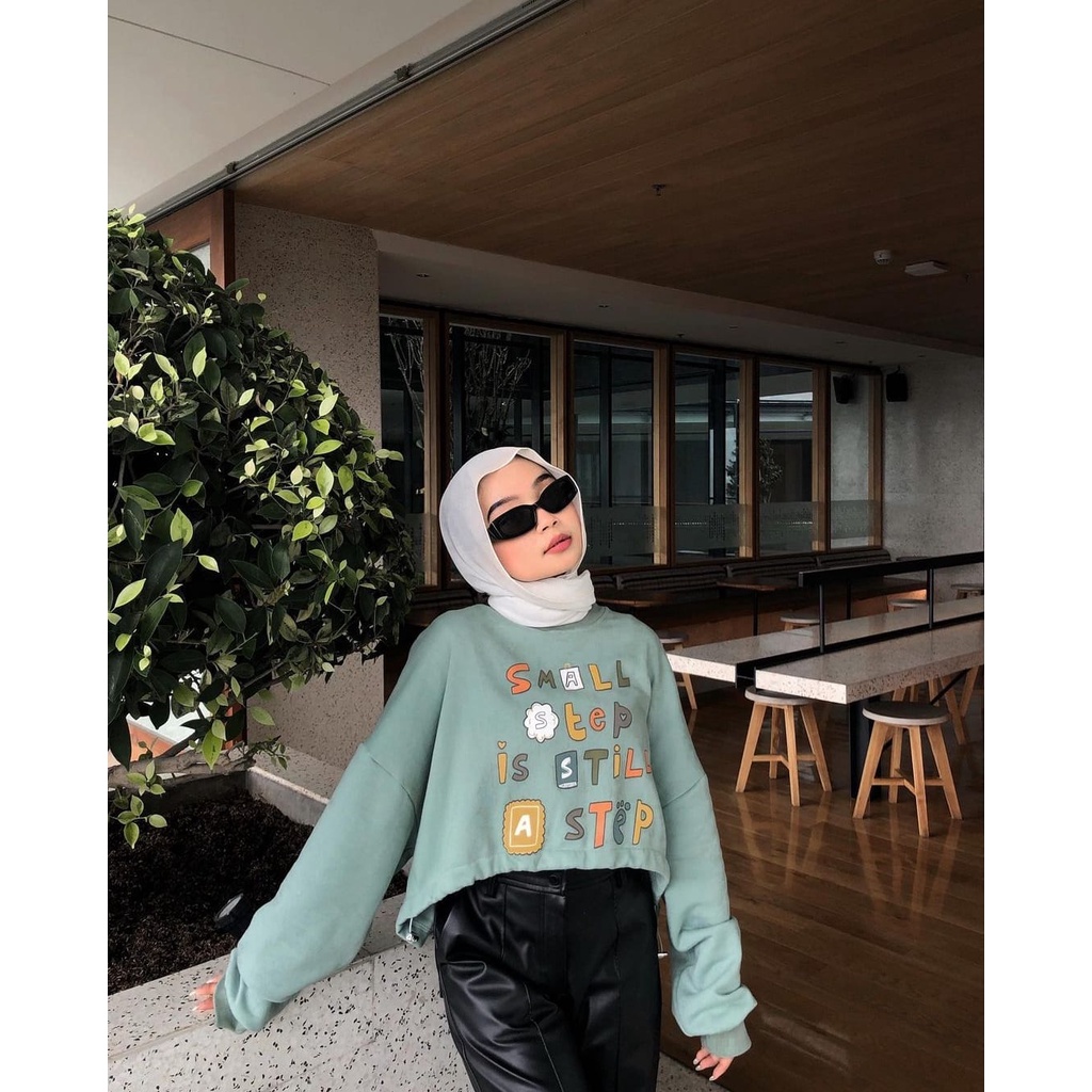 SMALL CROOPE TOP SWEATER WANITA - SWEATER CROOPE OVERSIZE