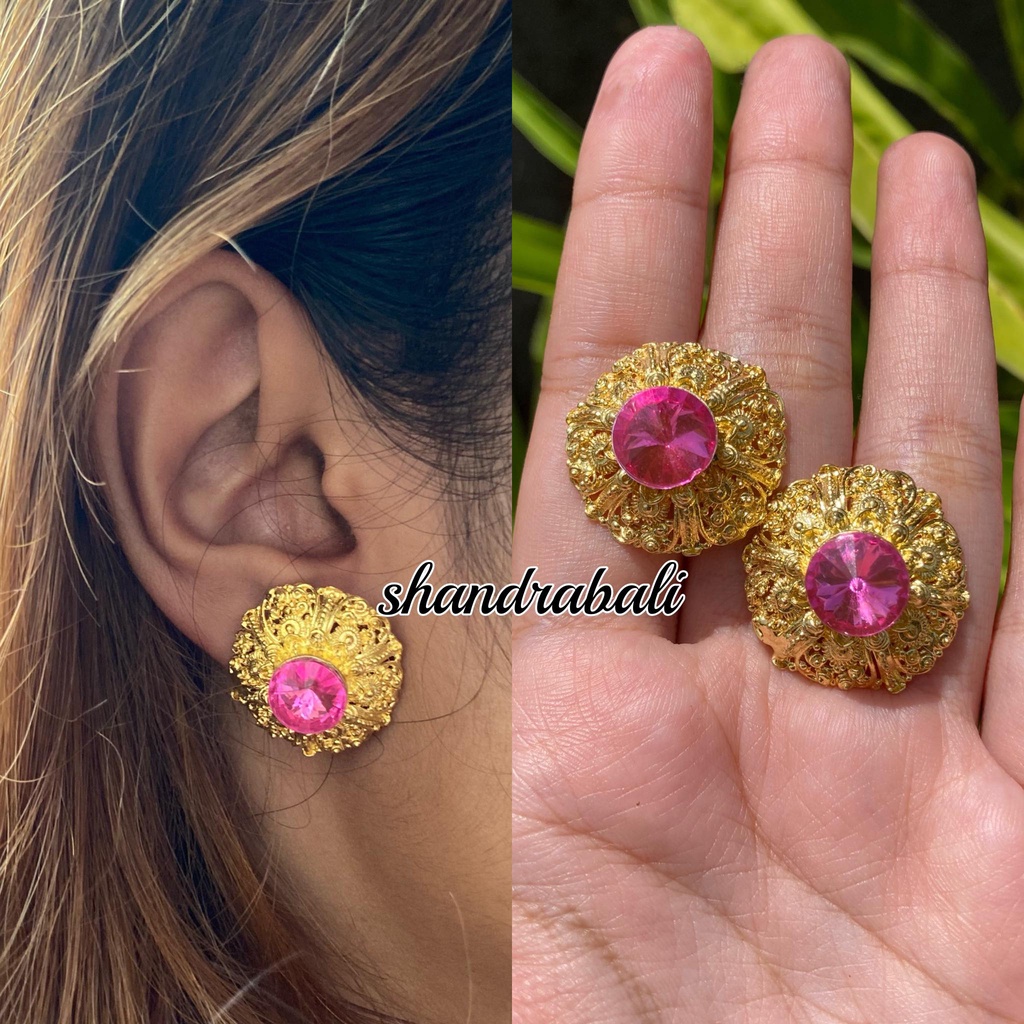 Anting Tusuk Sumpel Alpaka Felina Aksesoris Perhiasan Baju Adat Kebaya Bali