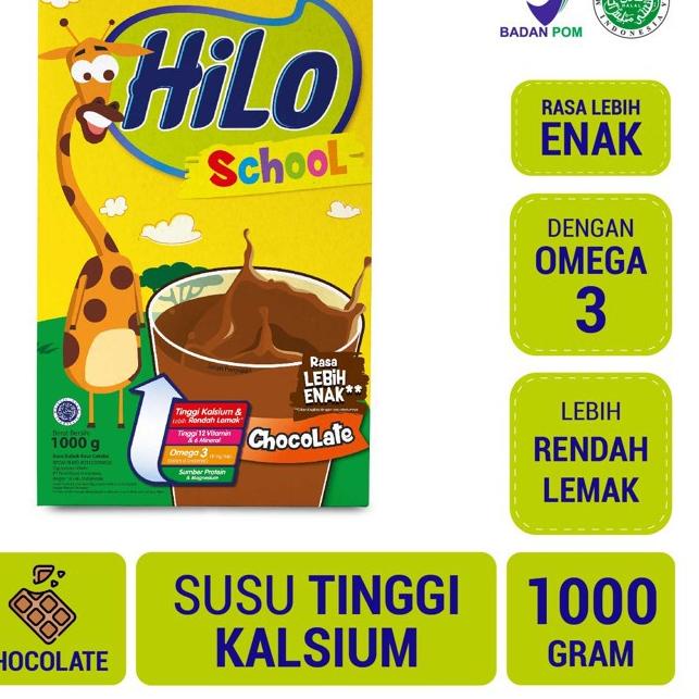 

Limited[HJ]-HiLo School Chocolate 1000 gram - Susu Tinggi Kalsium
