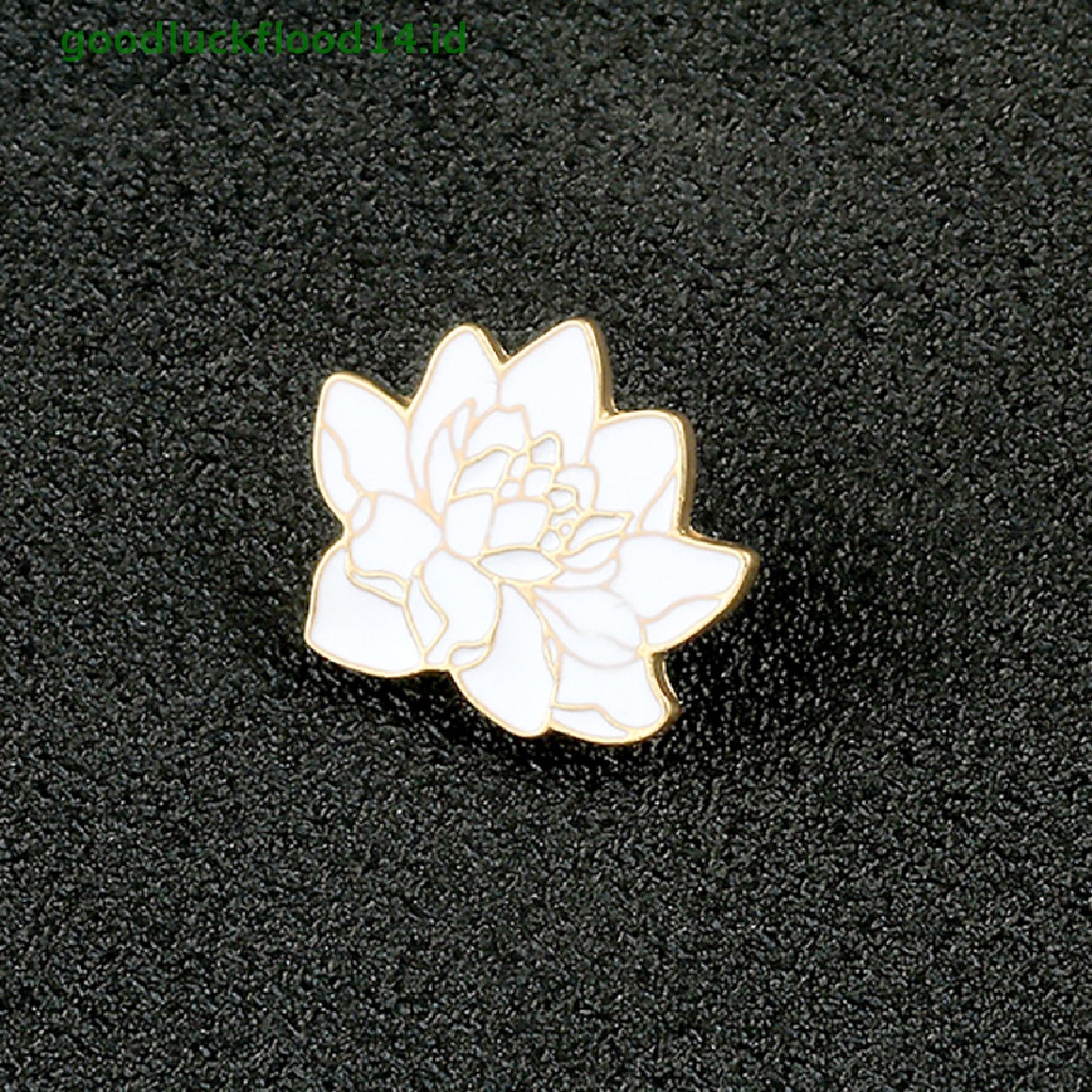 [GOOGFOUR] Buddhism White Lotus Flower Enamel Pin Bunga Tanaman Bros Denim Coat Ransel Lapel Pin Pria Wanita Lencana Jepang Perhiasan Hadiah Syal Kancing [TOP]