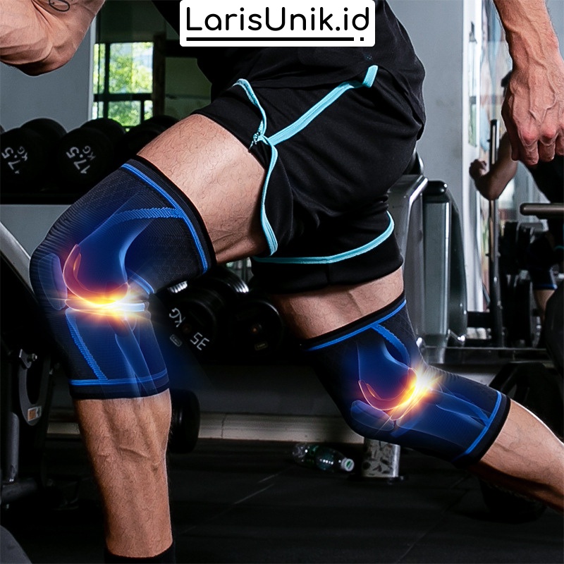 Deker Lutut Knee Compression Pad Support Alat Olahraga Perlengkapan Fitness Pelindung Kaki Elastis