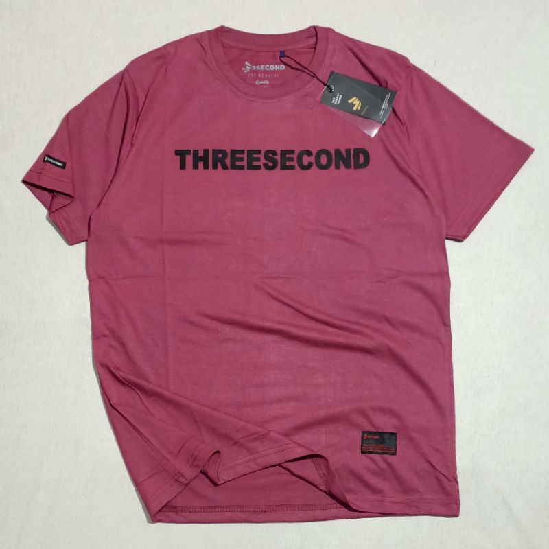 Kaos 3second Pria Size M L XL Free Stiker Tshirt Distro Man Basic Threesecond Cowok Motif Terbaru