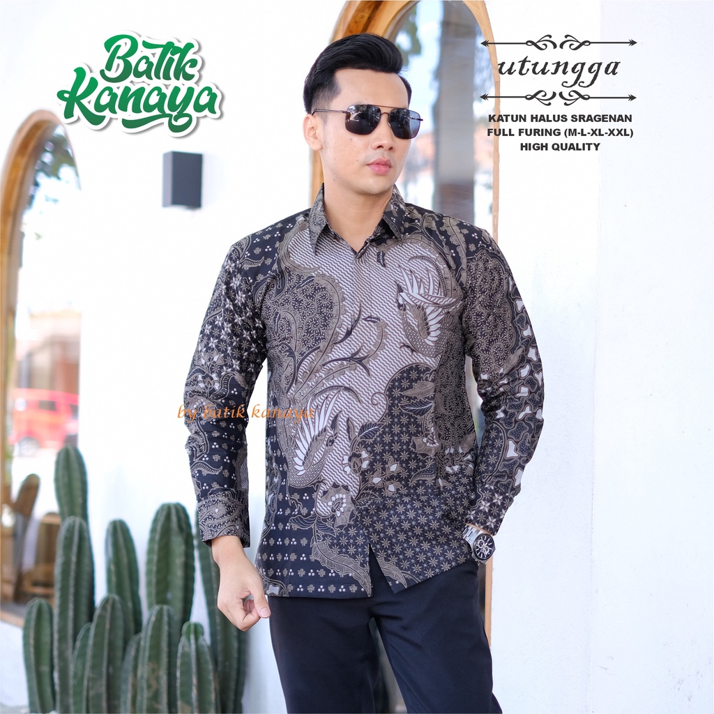 Kanaya Baju Batik Pria Lengan Panjang Full Furing Motif UTUNGGA