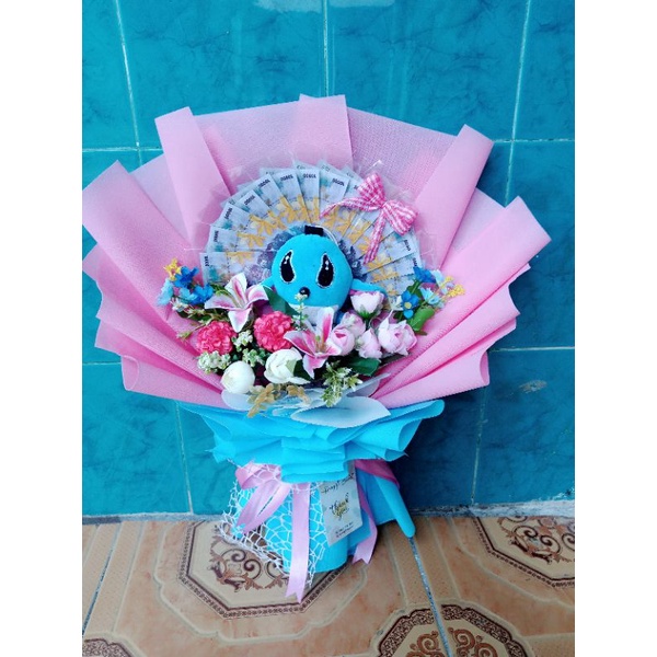 RANGKA BUKET ISI 15 SLOT DAN BONEKA FULL SPONBOND