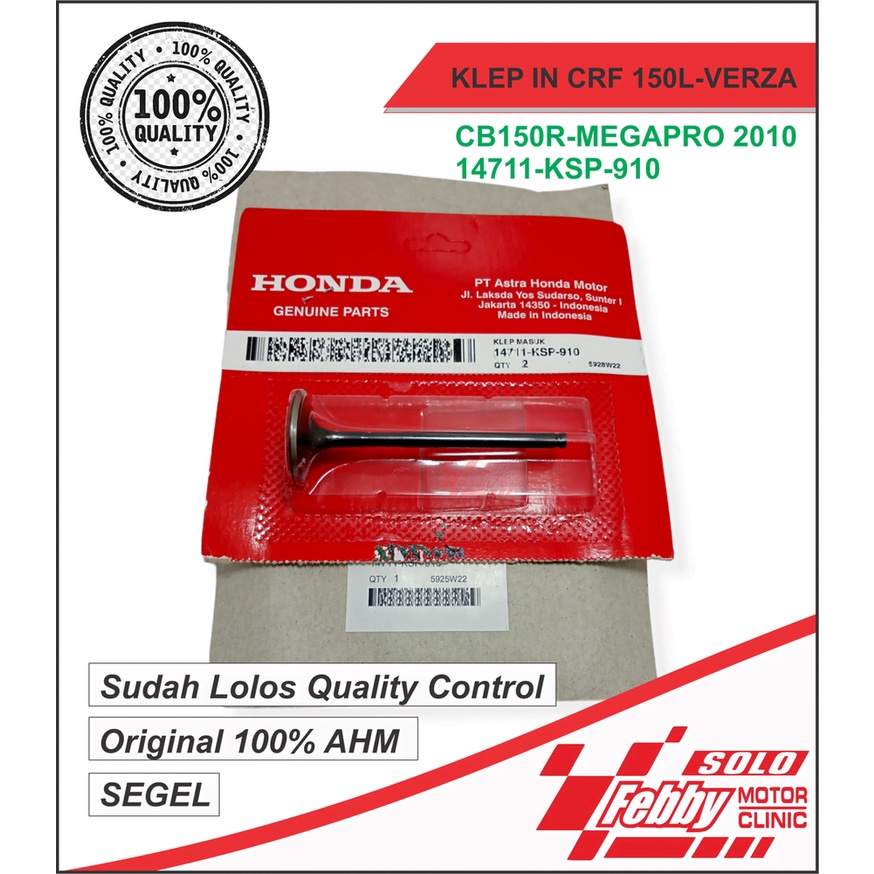 KLEP IN HONDA CRF-VERZA-CB150R-MEGAPRO 2010 ORIGINAL AHM 14711-KSP-910