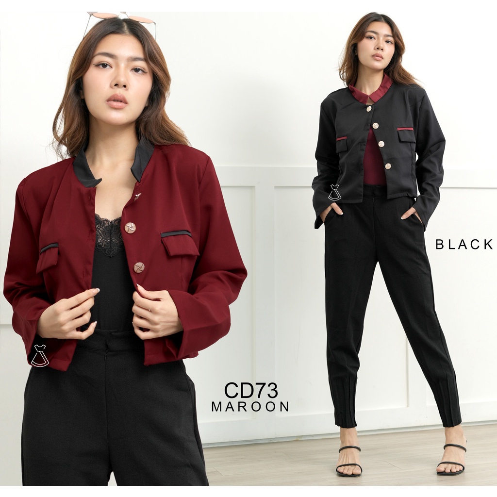 SEOLA - CD73 - Blazer Cropped Woven Casual