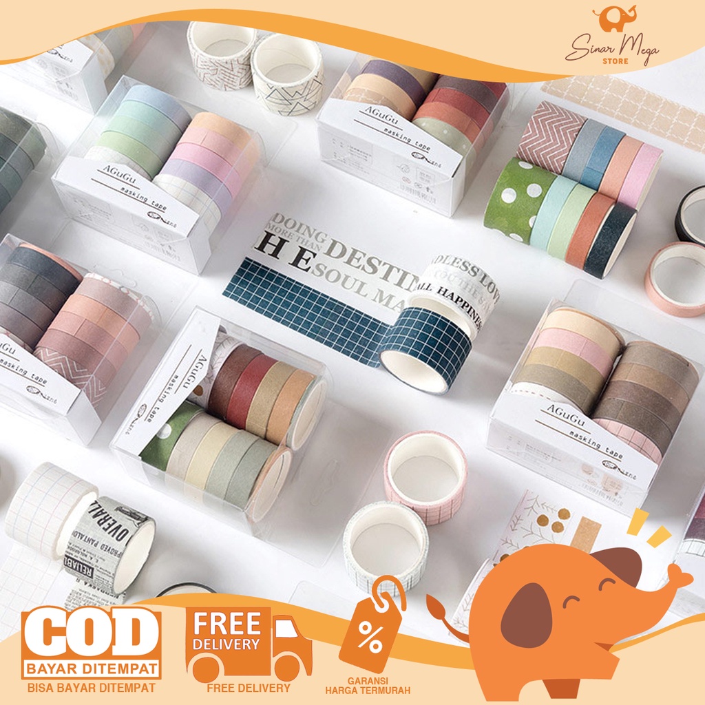 

Masking Tape Set 10pc Agugu Style / Isolasi Kertas Motif Dekorasi Lucu Unik Murah