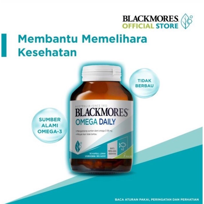 Blackmores Omega Daily Minyak Ikan Tidak Berbau Isi 30 Kapsul (Membantu Memelihara Kesehatan) BPOM