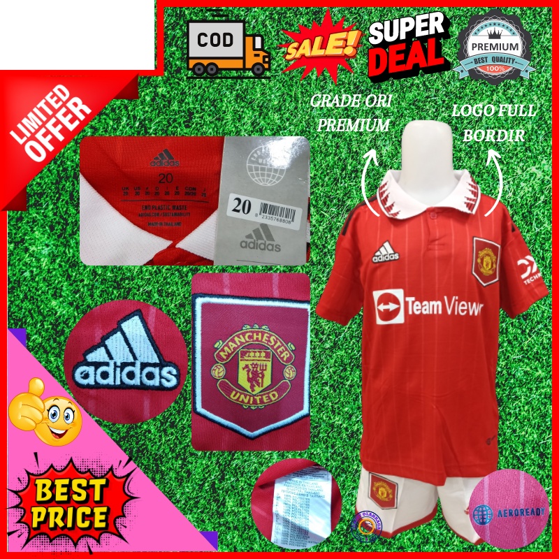 (jerseyolahraga)Kaos Bola Anak Kids Mu Grade Ori 2022 / Stelan Jersey Kaos Bola Anak Mu / Baju Bola 