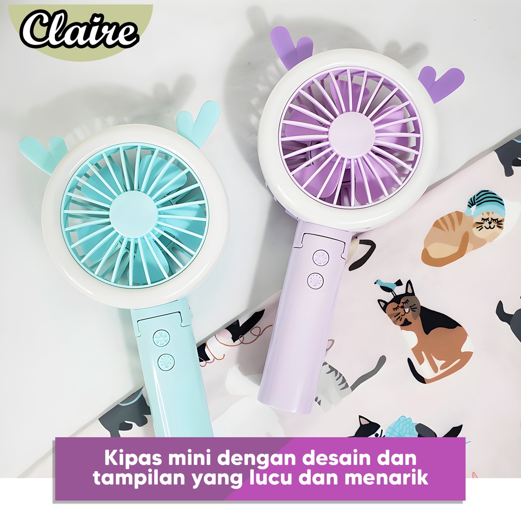 Kipas Portabel Mini Tanduk Rusa / Hand Fan USB / Tanduk Rusa Mini Fan Portabel