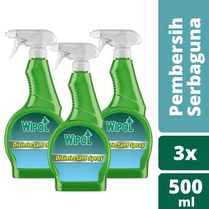 Wipol Spray Disinfektan Pembersih Serbaguna Power Clean 500Ml isi 3 Teralaris