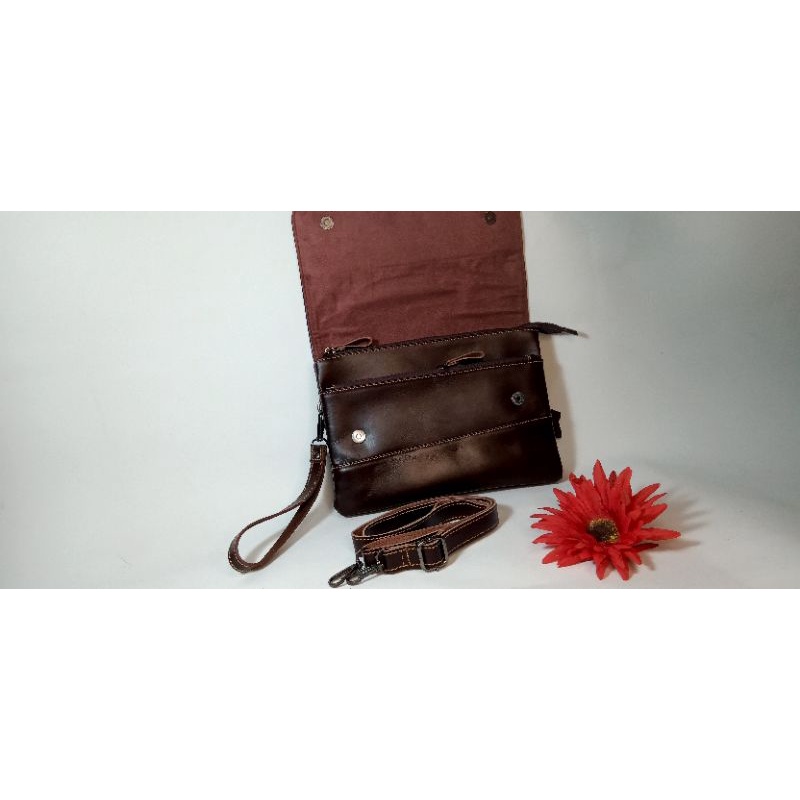 Clutch Handbag Selempang Tas Tangan Pria Wanita Kulit Asli