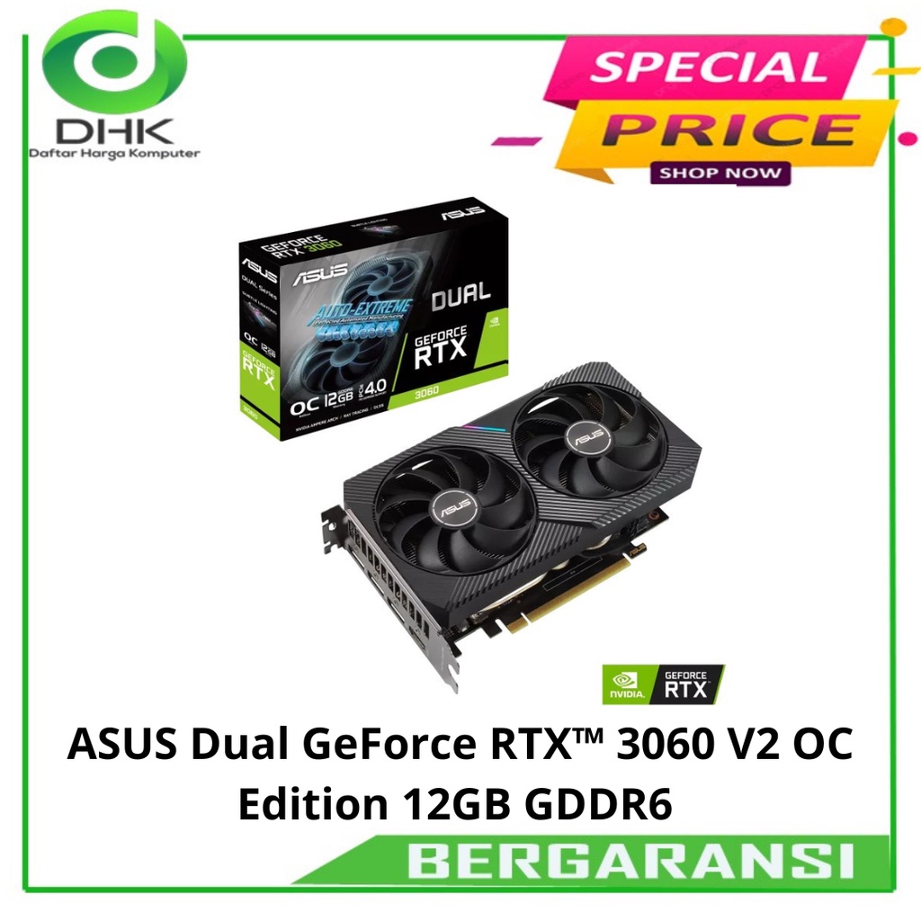 ASUS Dual GeForce RTX 3060 V2 OC Edition 12GB-VGA RTX 3060 12GB GDDR6