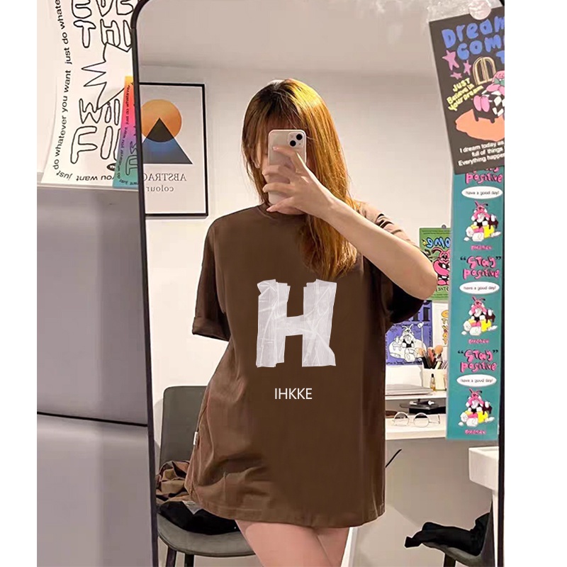 baju oversize kekinian vintage lettering graffiti print T-shirt lengan pendek import korean style kaos basic