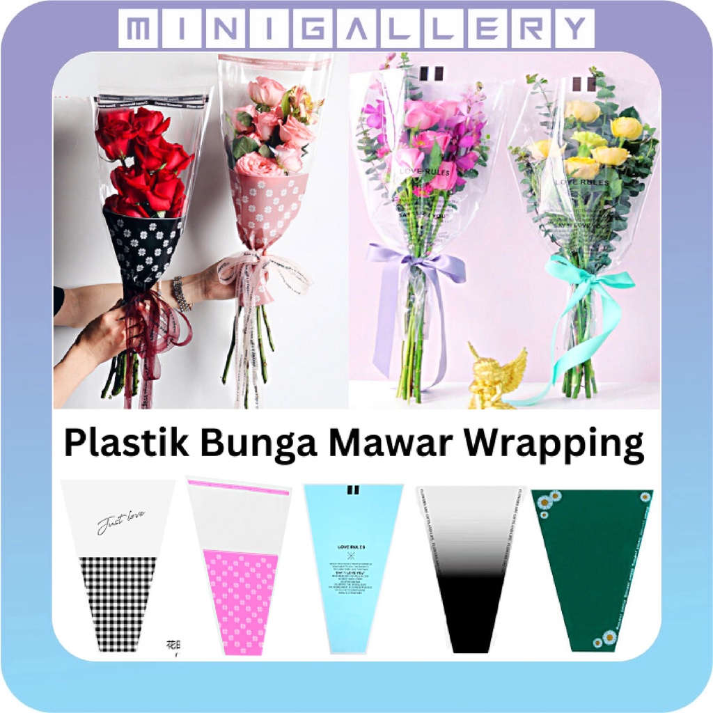 Plastik Bunga Wrapping Mini Buket Plastik Bungkus Mawar Setangkai Ecer KB6153