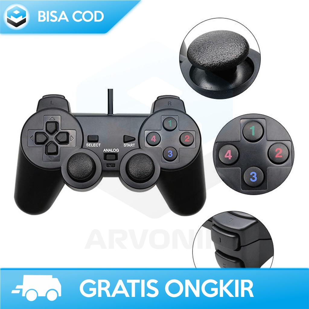 CONTROLLER PC USB GAMEPAD SINGLE WIRED JOYSTICK GAMING FOR KOMPUTER