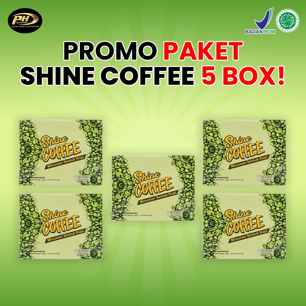 

PROMO Shine Coffee 5 BOX Kopi Diet Alami Membantu Menurunkan Berat Badan dan Membakar Lemak - Pemanis Stevia - BPOM - HALAL - Kopi Hijau - Minuman Viral - Minuman Kesehatan - Diet Sehat - Membakar Lemak - Menurukan Berat Badan - Penikmat kopi - Weight