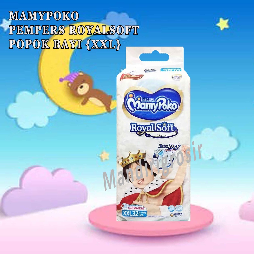 Pempers royal soft* mamypoko* popok bayi* pempers ukuran XxL