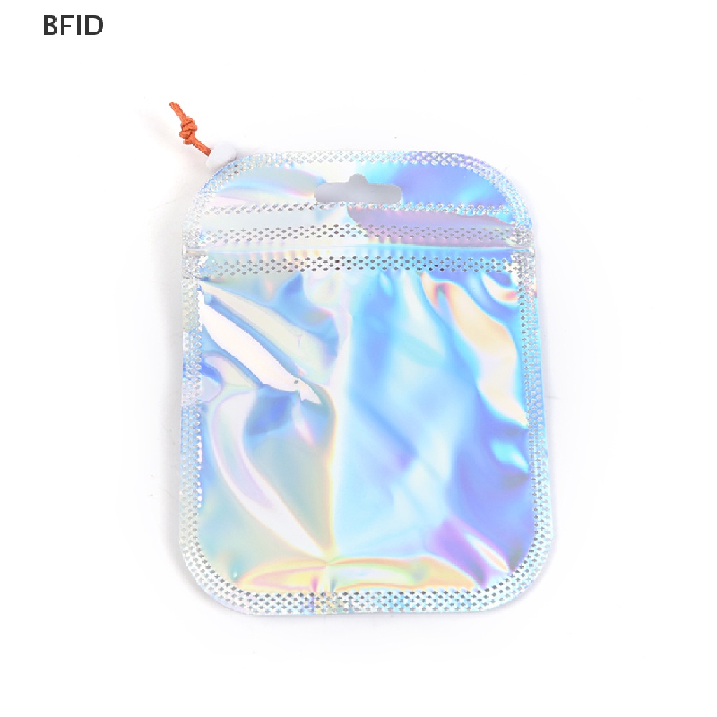 [BFID] 50pcs Laser Aluminium Foil Mylar Zip Lock Bags Reclosable Candy Pouch Packaging [ID]