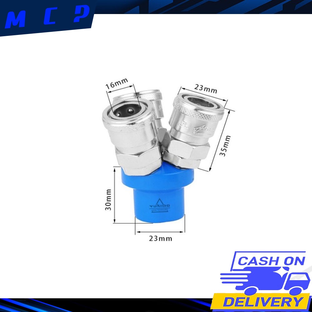 BISA COD - COUPLER FEMALE CABANG 2 KOPLER QUICK LUBANG 2 COUPLING SAMBUNGAN ANGIN - TERMURAH