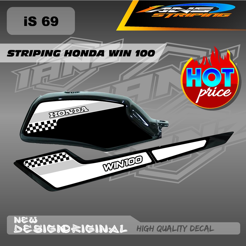 NEW STRIPING STIKER HONDA WIN 100 HOLOGRAM / STIKER HONDA WIN 100 STANDART / LASER CROM IS69