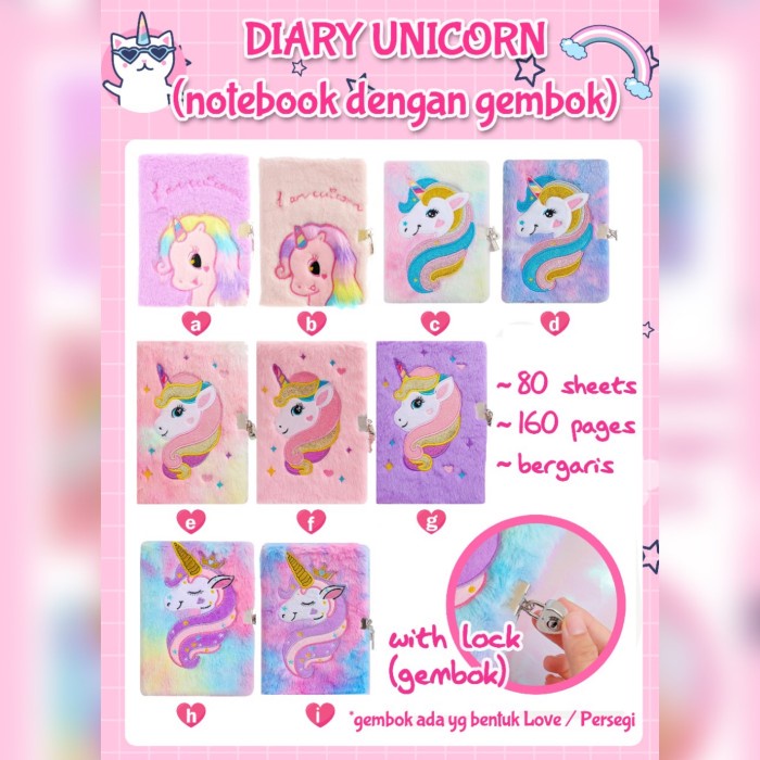 

Terlaris ✨ -Diary Bulu Unicorn Panda Hello Kitty Dog Sequins A5 Gembok Buku - A- 2.1.23