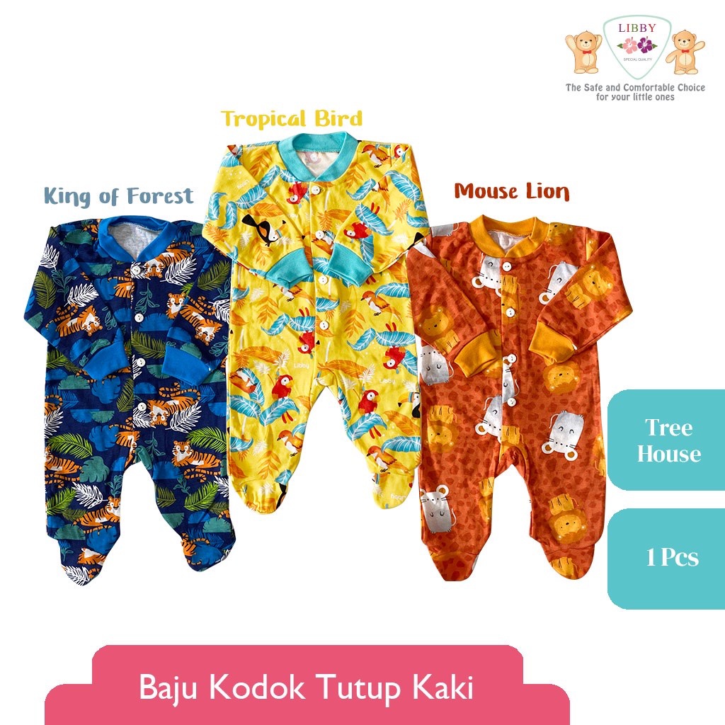 Libby Baby Jumpsuit Tutup Kaki Motif BABY COLLECTION/SUMMER GAMES/TREE HOUSE Libby THE ENCHANTED WILD Baju Bayi / Jumper bayi murah