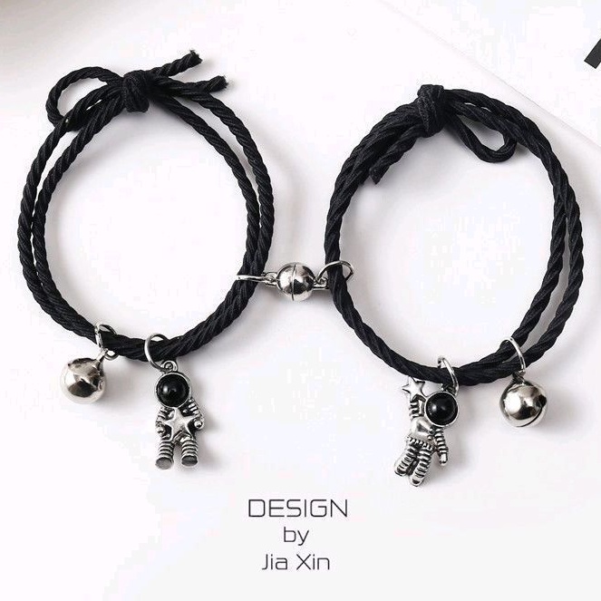 2 PCS GELANG COUPLE MAGNET PASANGAN ASTRONOT LONCENG